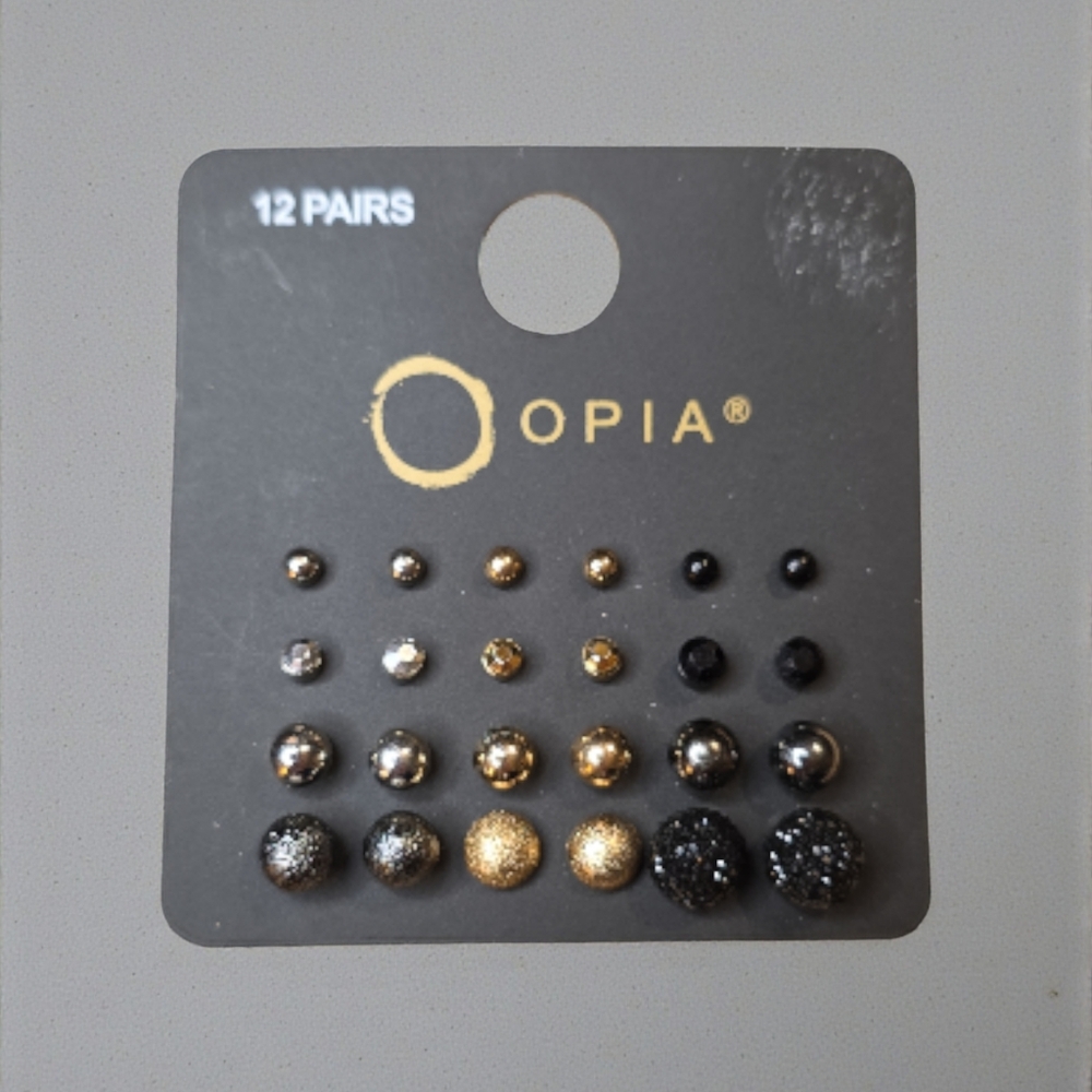 Opia Black and Gold Earring Collection